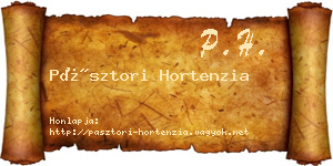 Pásztori Hortenzia névjegykártya